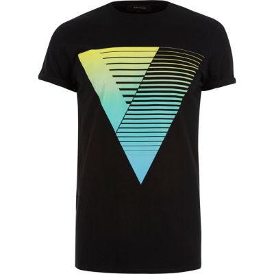 Black triangle print t-shirt